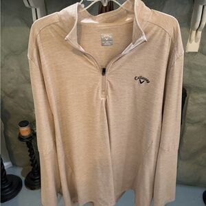 Callaway Light Tan Quarter-Zip Pullover